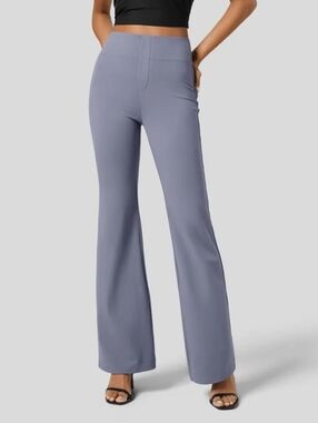 NEW Halara Women's Pants Pull On Wide Leg Athleisure Casual Size L Tall Gray